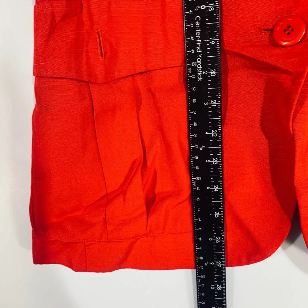 VTG Made In US25 Rena Rowan Blazer Jacket Red Button Front Pockets Career Size 4
